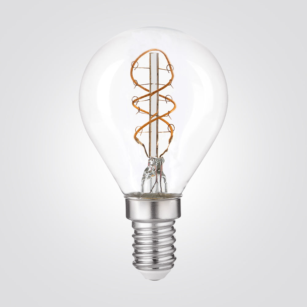 נורת LED דקורטיבית שקוף G45 E14, 4W, 2200K, סליל בצורת "8"