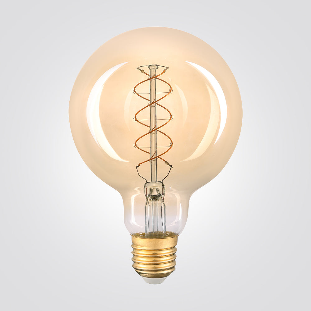 נורת LED דקורטיבית אמבר G125 E27, 6W, 2200K, סליל בצורת "SS"