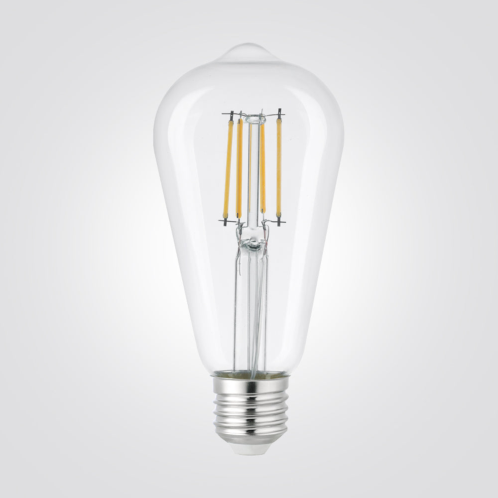 נורת לד אגס ST64 7W שקופה 6500K