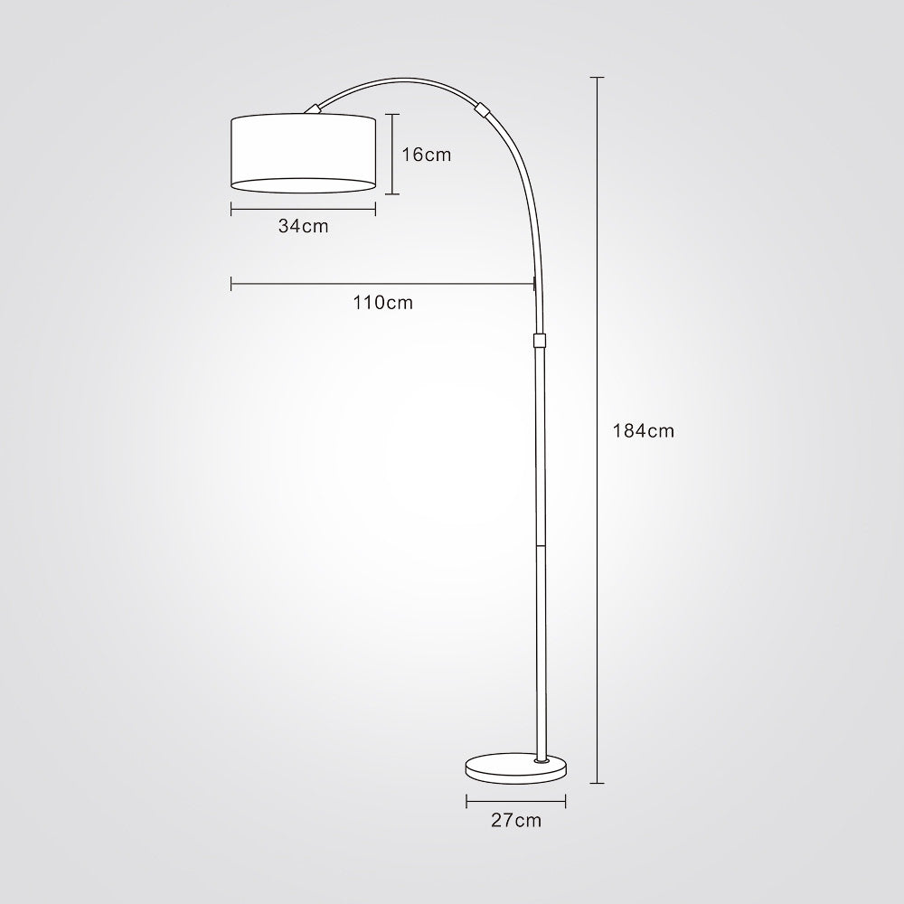 מנורת עמידה קשת – שחור | אהיל בד