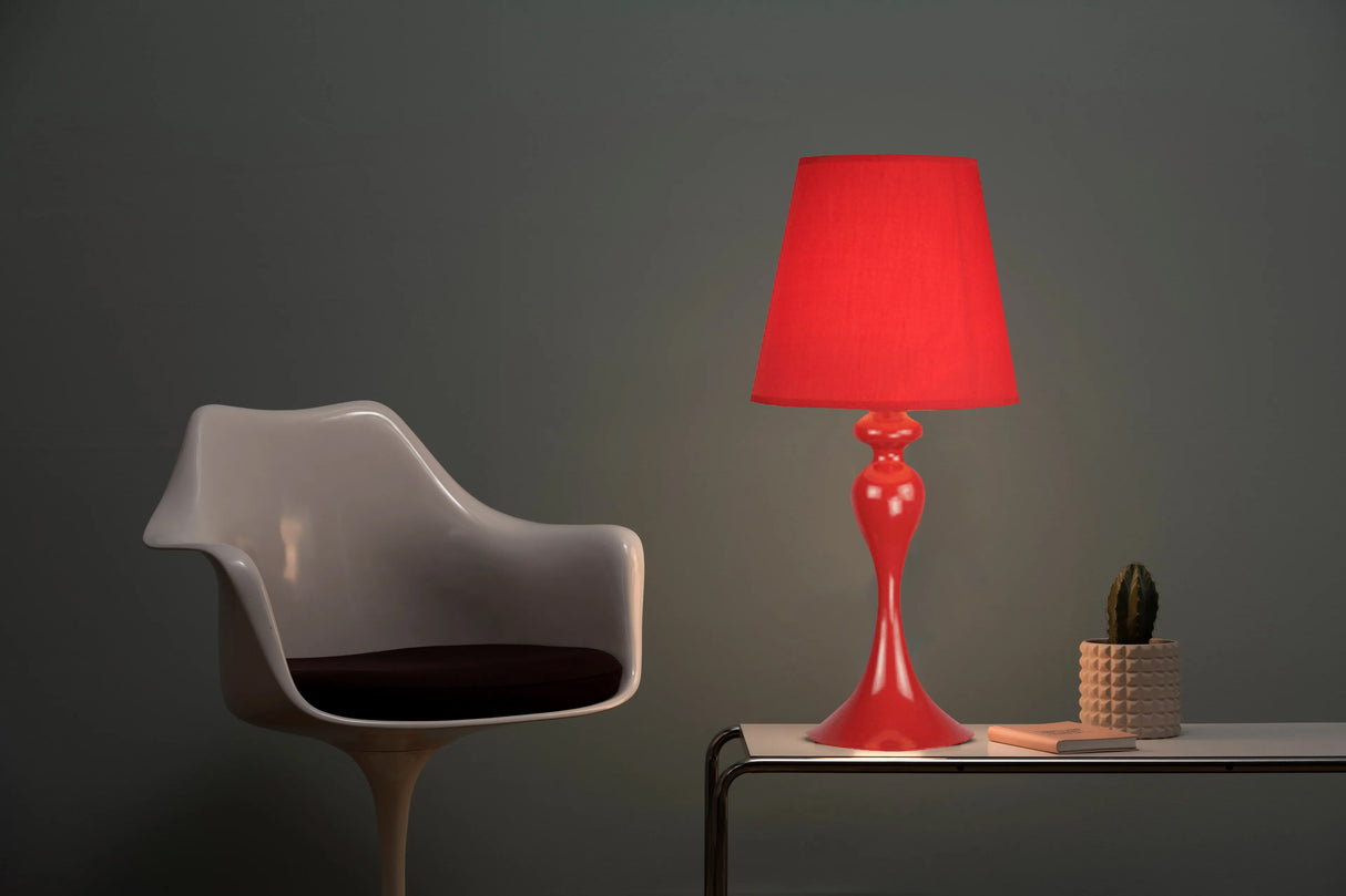 מנורת שולחן פלורית אדום