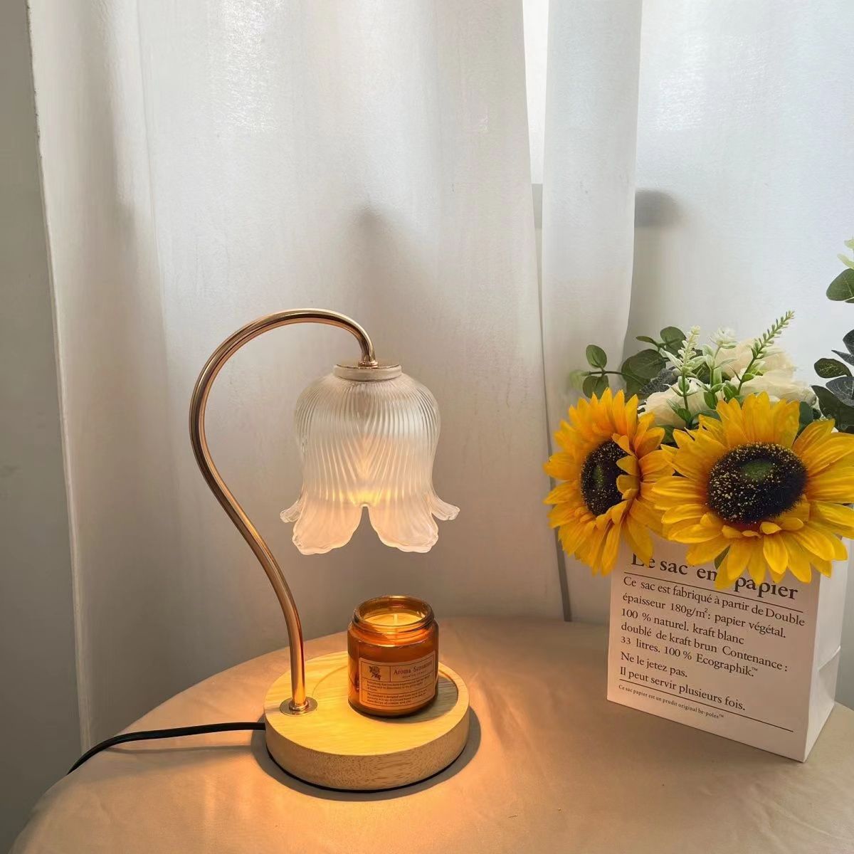 מנורת שולחן תמי חימום נרות ריחניים ללא להבה דגם| C