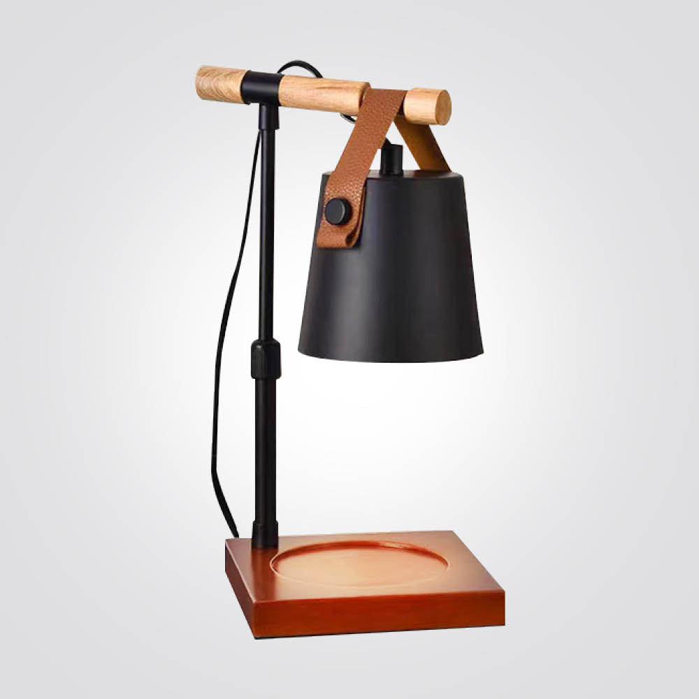 מנורת שולחן מילאנו שחור חימום נרות ריחניים ללא להבה דגם| A