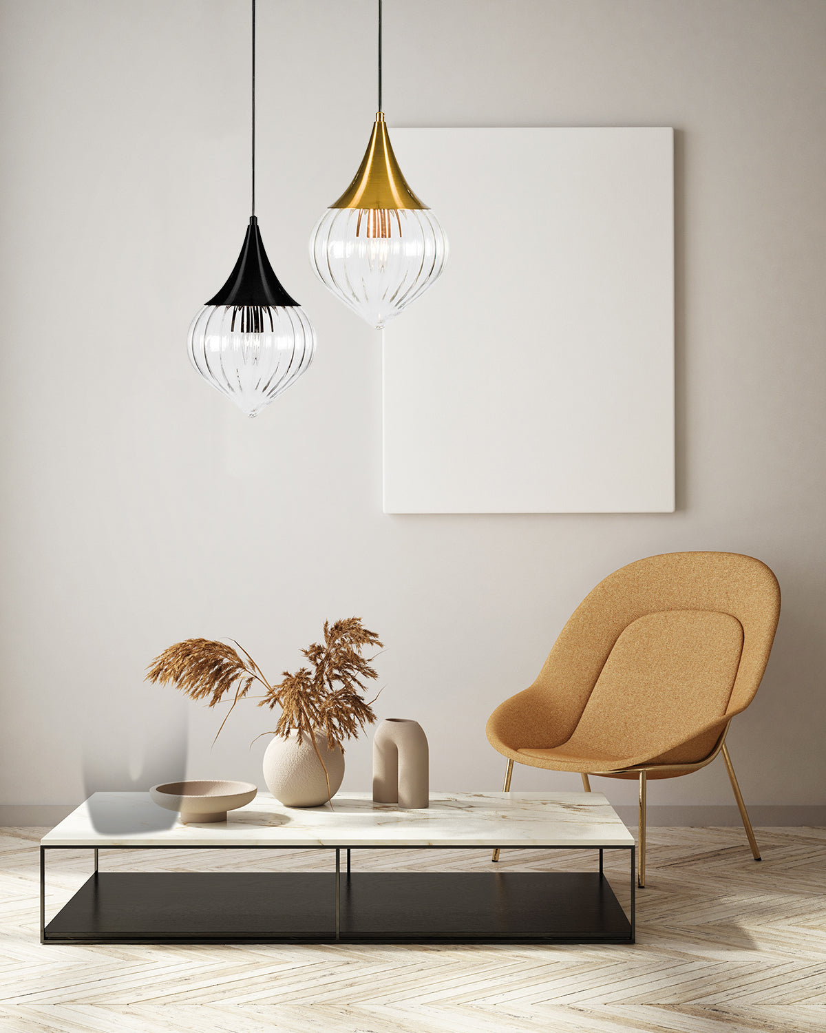 מנורת תלייה סאני שחור| פליז