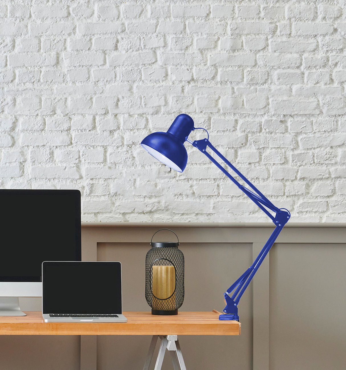 מנורת שולחן שרטוט קליפס שחור| לבן|כחול| כסף