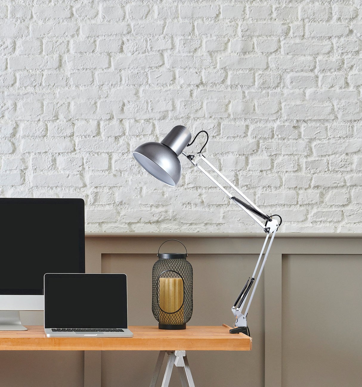 מנורת שולחן שרטוט קליפס שחור| לבן|כחול| כסף