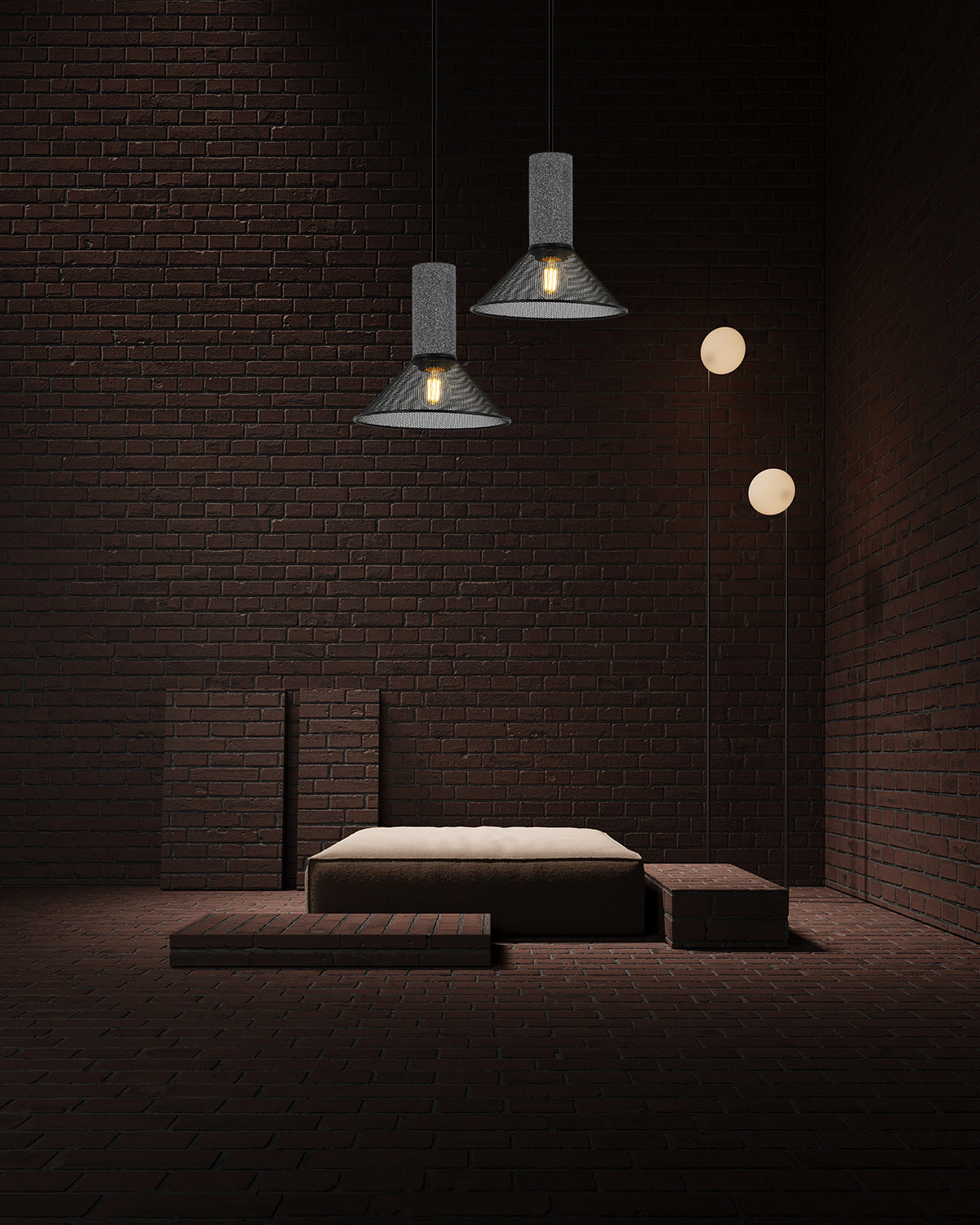 מנורת תלייה מתכת רשת ספירה דגם|B