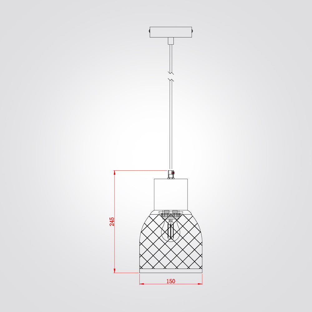 מנורת תלייה מתכת רשת ספירה דגם| D
