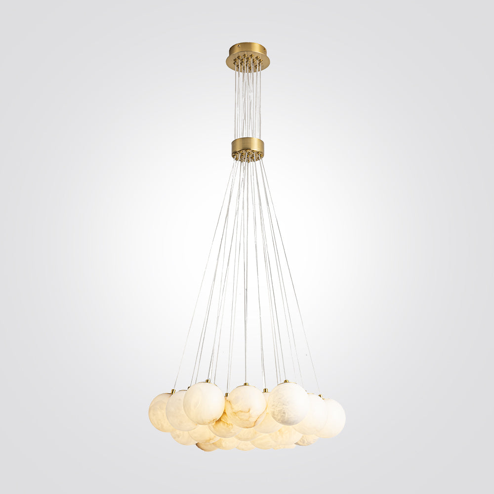 מנורת תלייה טסלה שיש ספרדי אמיתי 19 כדורים