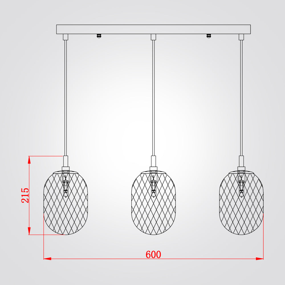 מנורת תלייה תומר מעושן| שלישייה