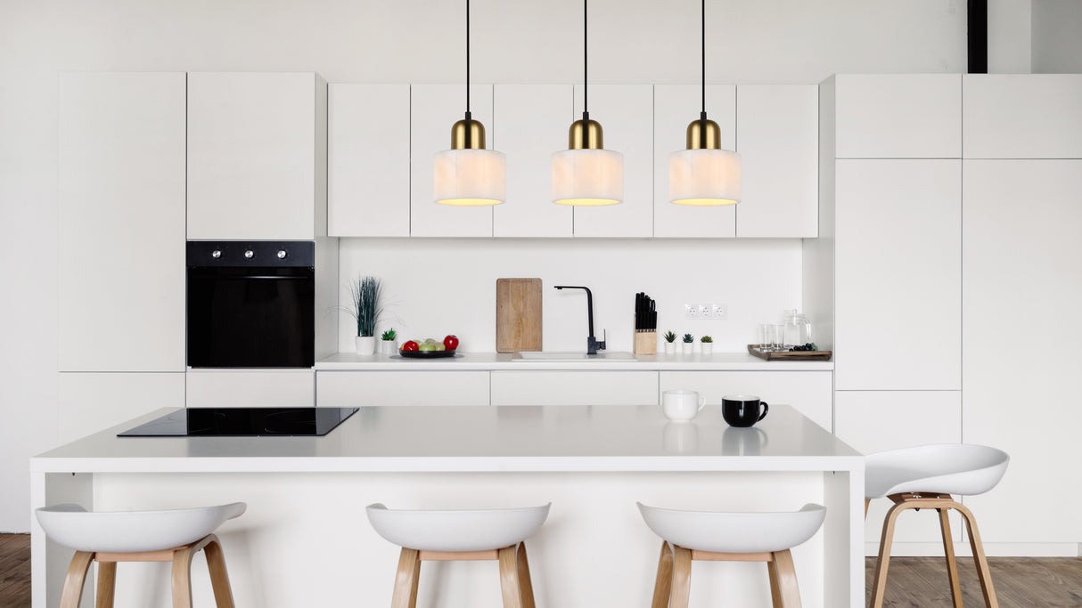 מנורת תלייה בטון גוני שחור| לבן