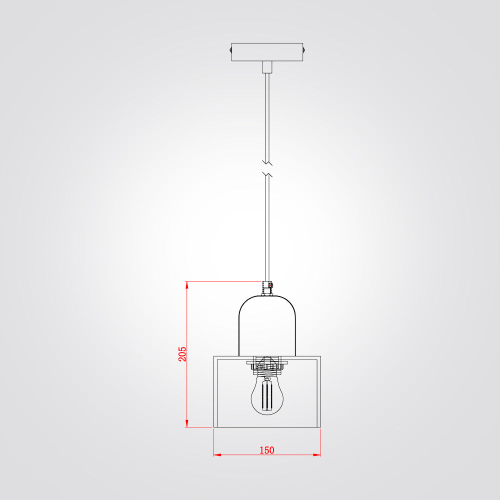 מנורת תלייה בטון גוני שחור| לבן