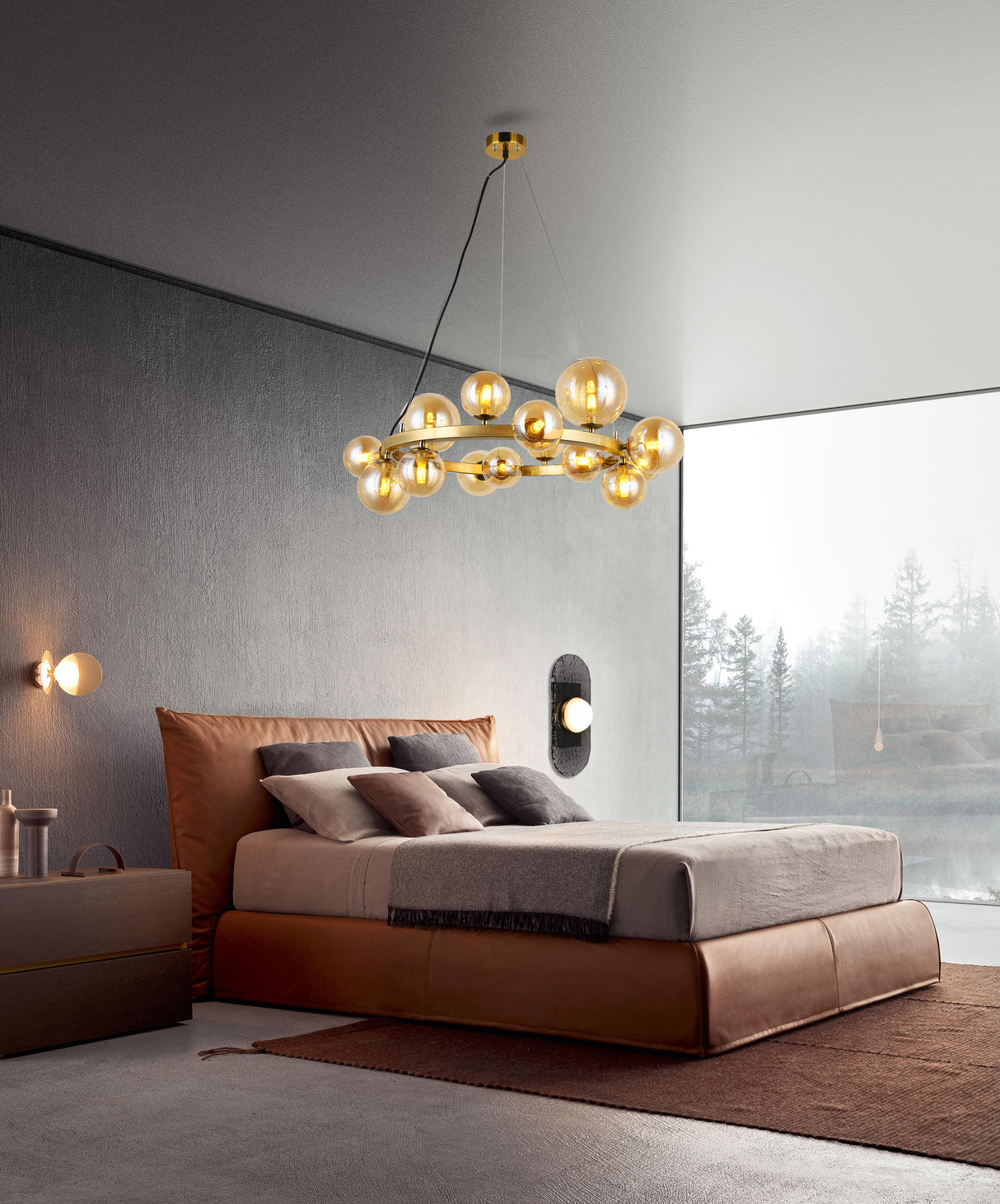 מנורת תלייה גפן זהב