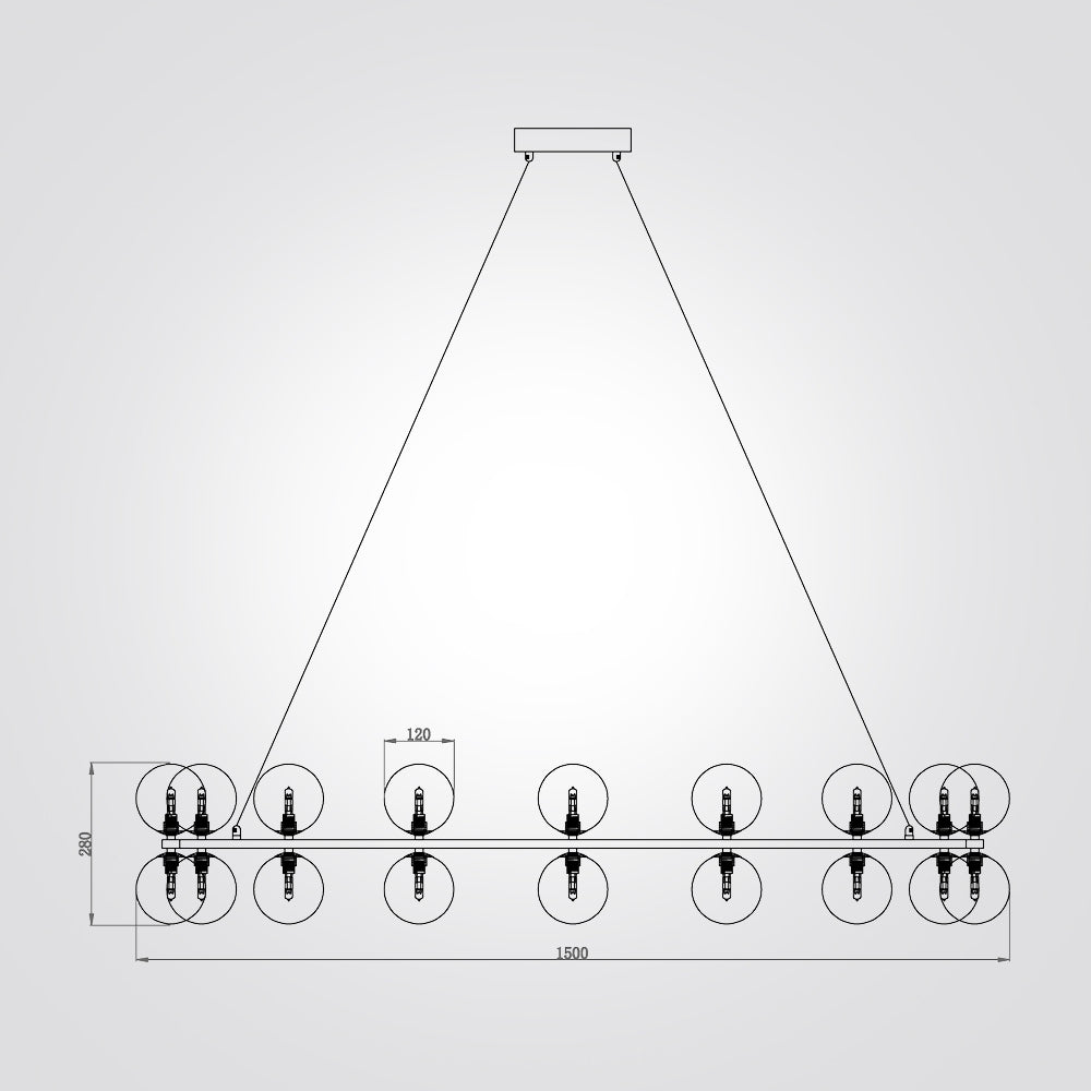 מנורת תלייה רומן| שחור