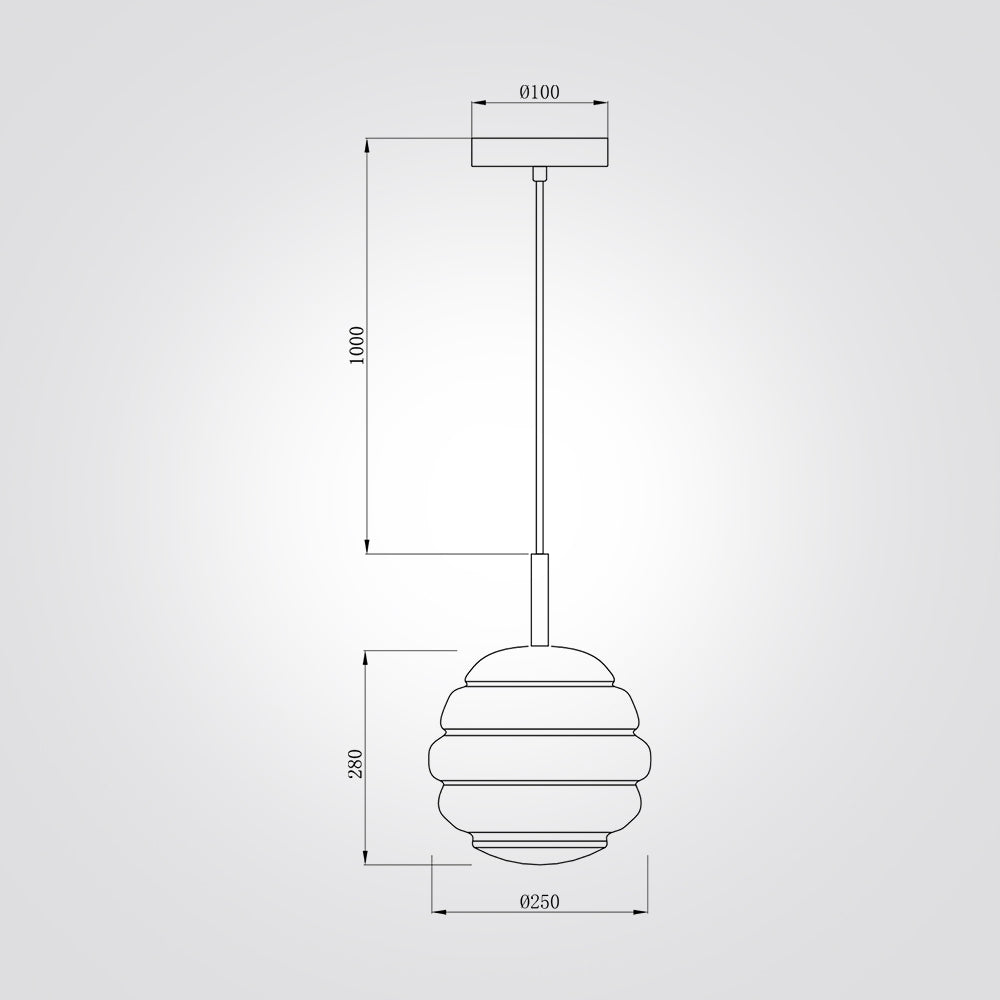 מנורת תלייה טופז| מעושן| אמבר