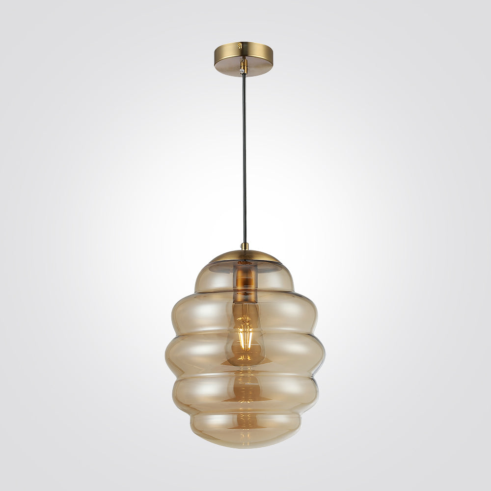 מנורת תלייה טופז| מעושן| אמבר