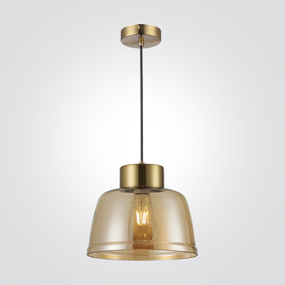 מנורת תלייה טובי| מעושן| אמבר| לבן