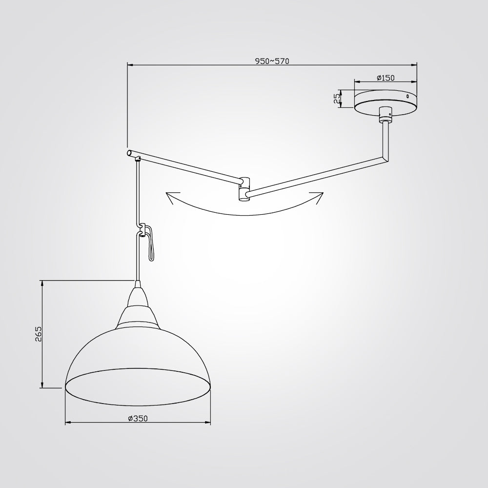 מנורות תלייה שקד זרוע מתכווננת דגם| A