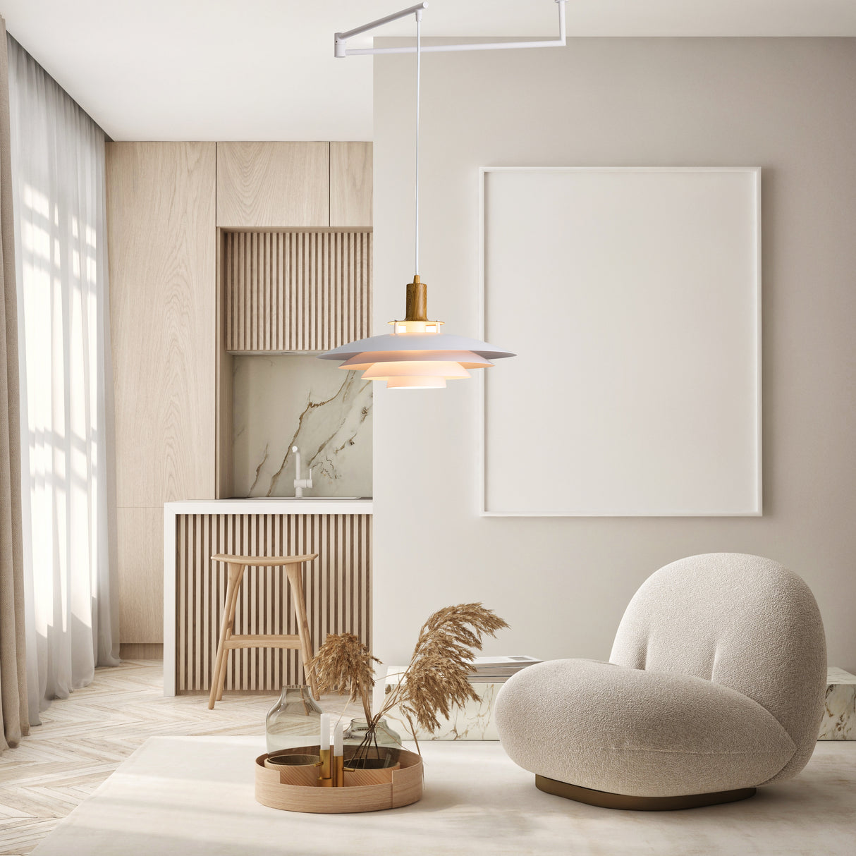 מנורות תלייה שקד זרוע מתכווננת דגם| B