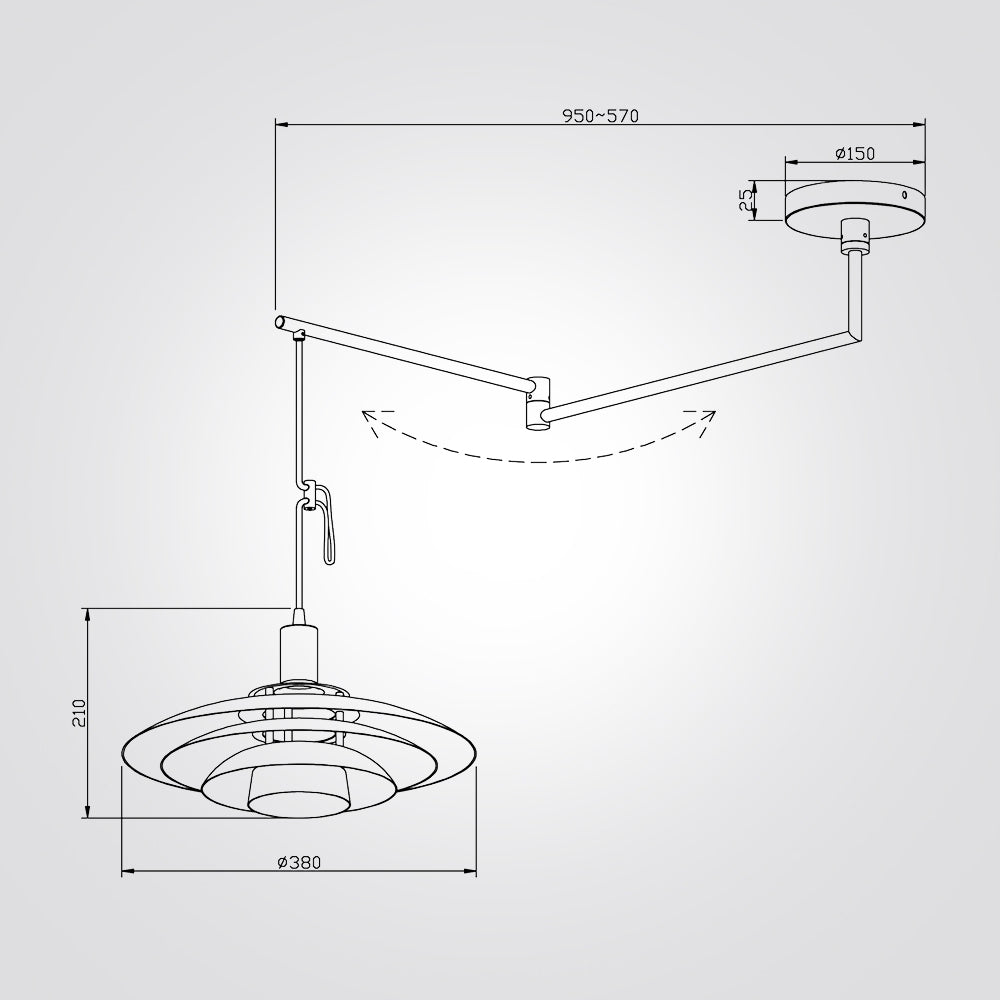 מנורות תלייה שקד זרוע מתכווננת דגם| B