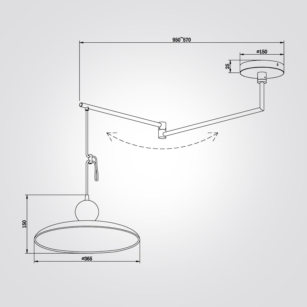 מנורות תלייה שקד זרוע מתכווננת דגם| C