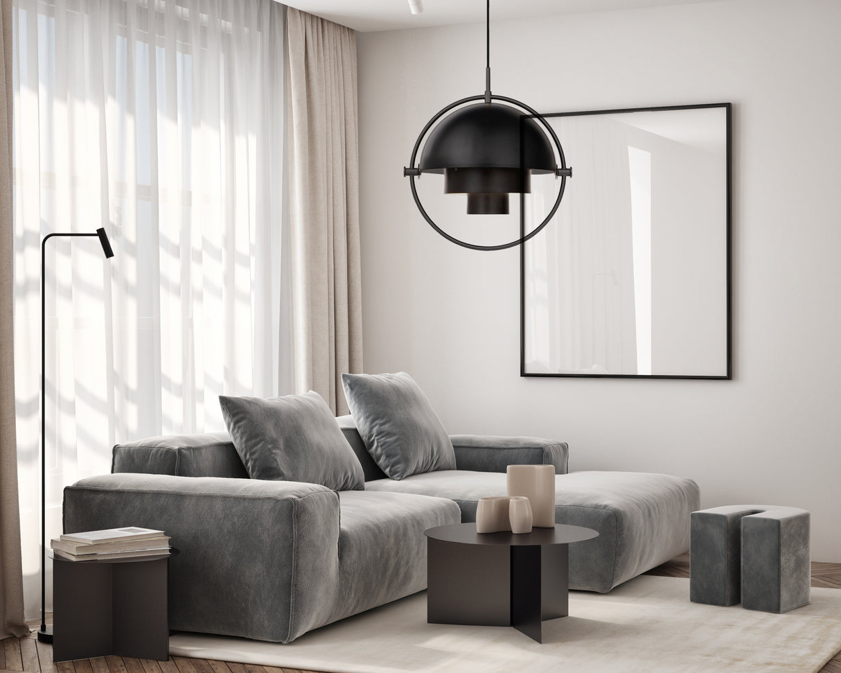 מנורת תלייה מרינה ג'ונס שחור| לבן