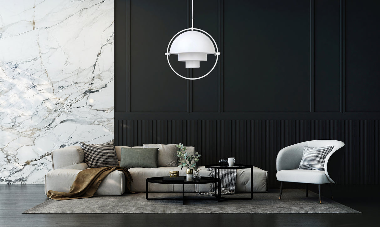 מנורת תלייה מרינה ג'ונס שחור| לבן