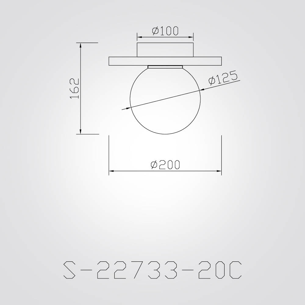 צמוד תקרה שיש שחור סמית קוטר Φ20| Φ30 CM