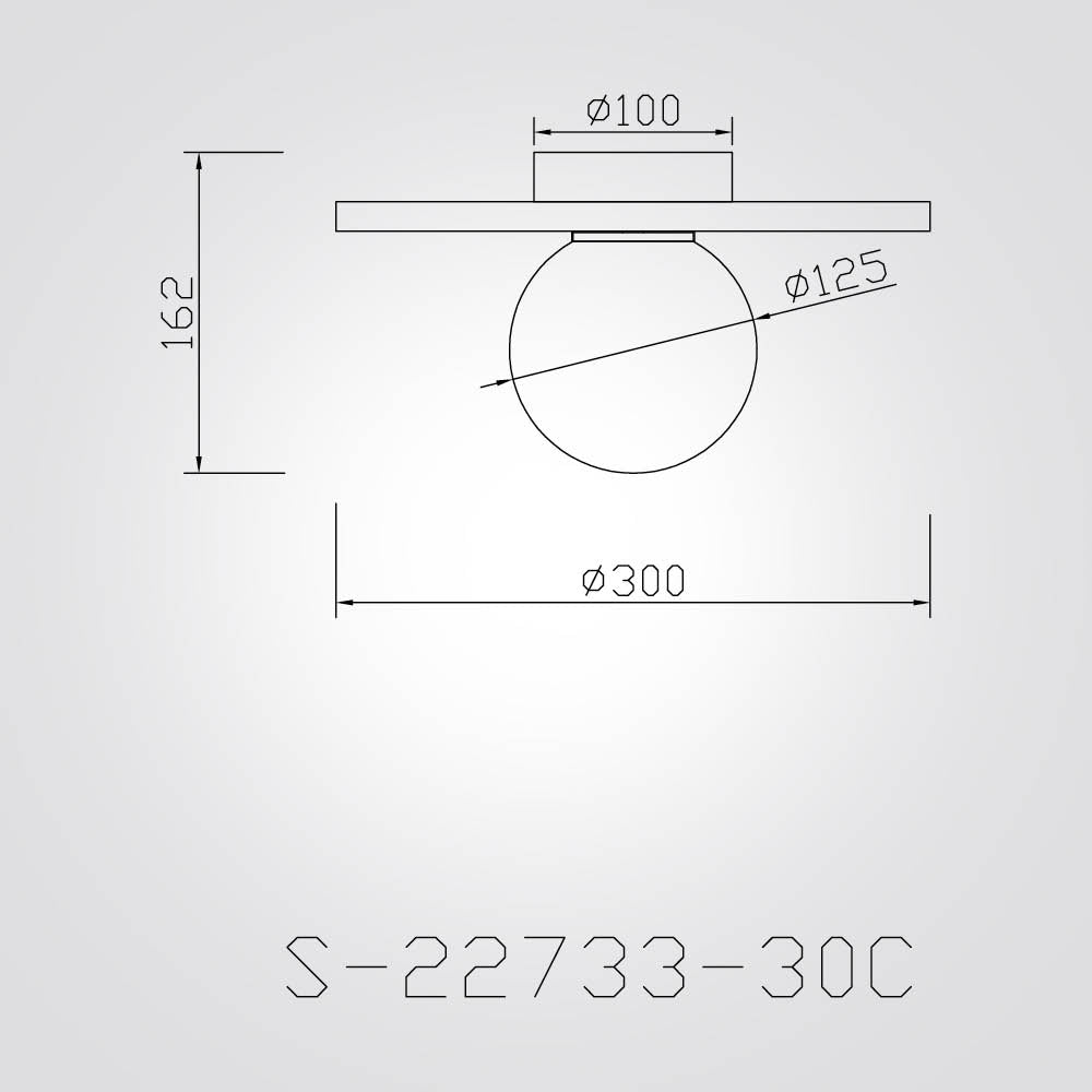 צמוד תקרה שיש שחור סמית קוטר Φ20| Φ30 CM