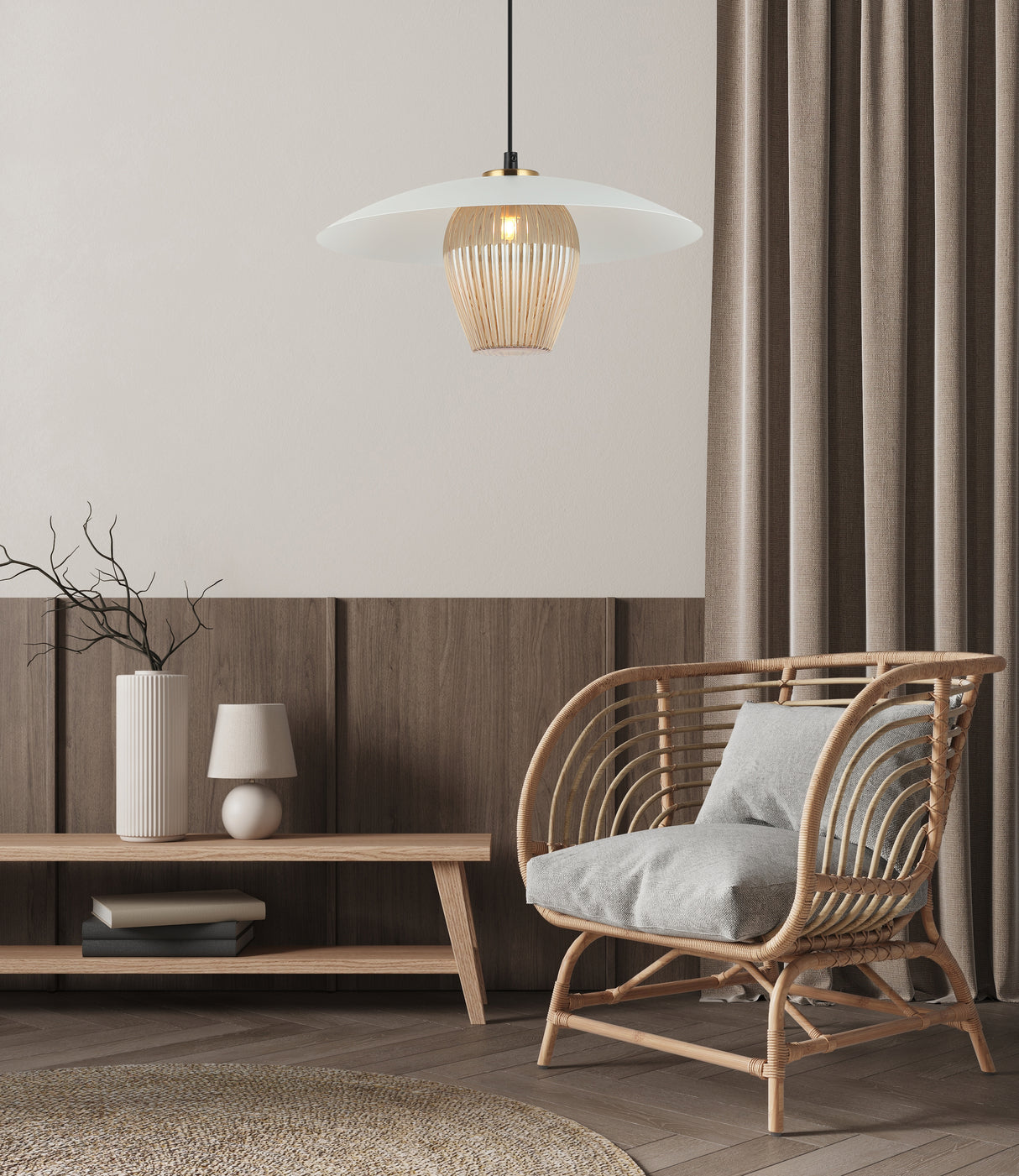 מנורת תלייה שאניל דגם אמבר| לבן