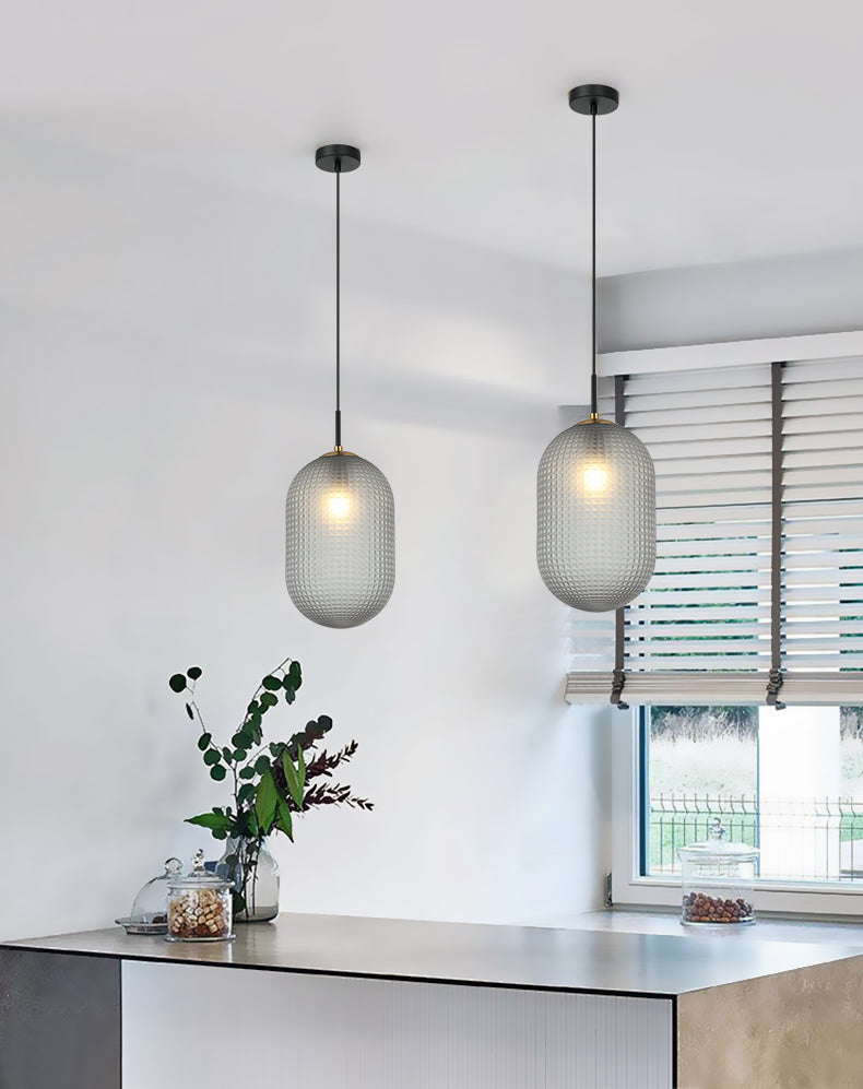 מנורת תלייה גאדור דגם אמבר| לבן| שקוף