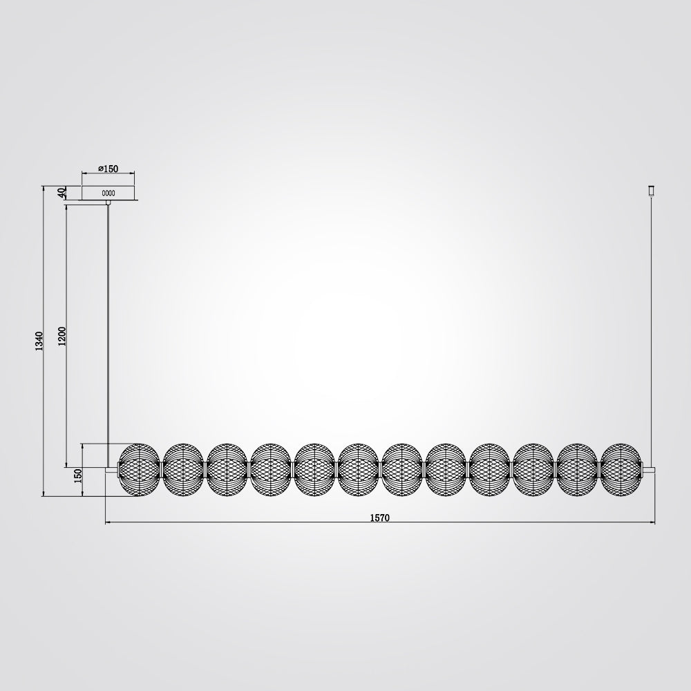 מנורת תלייה גריס לד| 150CM