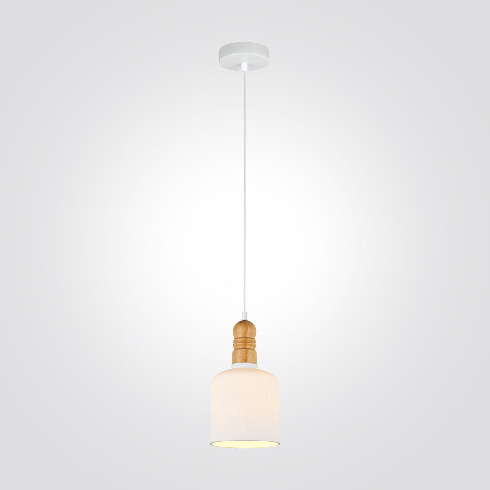 מנורת תליה קרמיקה+עץ אוליבר דגם| A | B