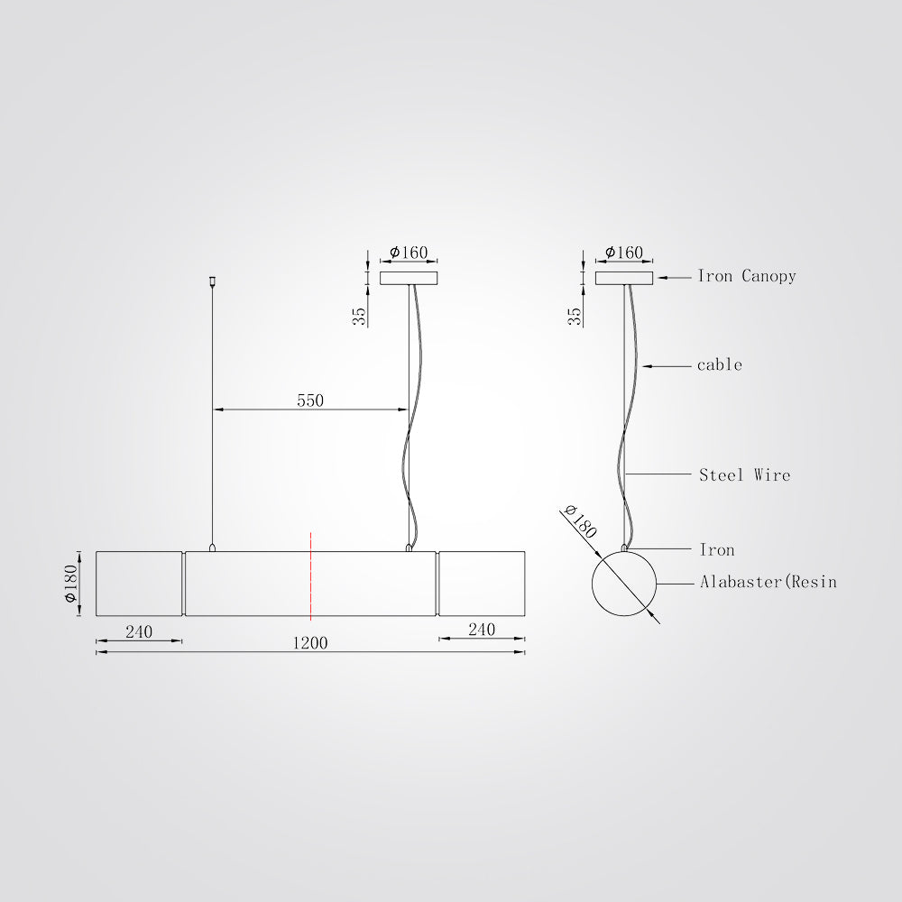 מנורת תלייה אוקלנד אלבסטר דגם| A