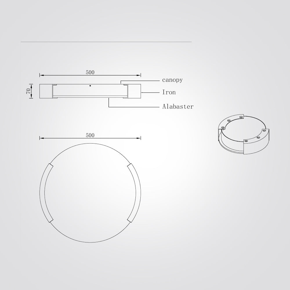 צמוד תקרה אוקלנד שיש ספרדי דגם| D