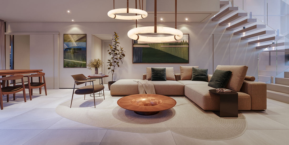 מנורת תלייה אוקלנד אלבסטר| Φ100 CM