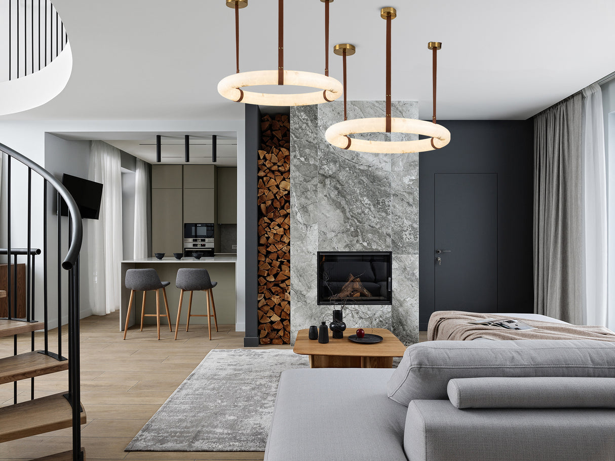 מנורת תלייה אוקלנד אלבסטר| Φ80 CM