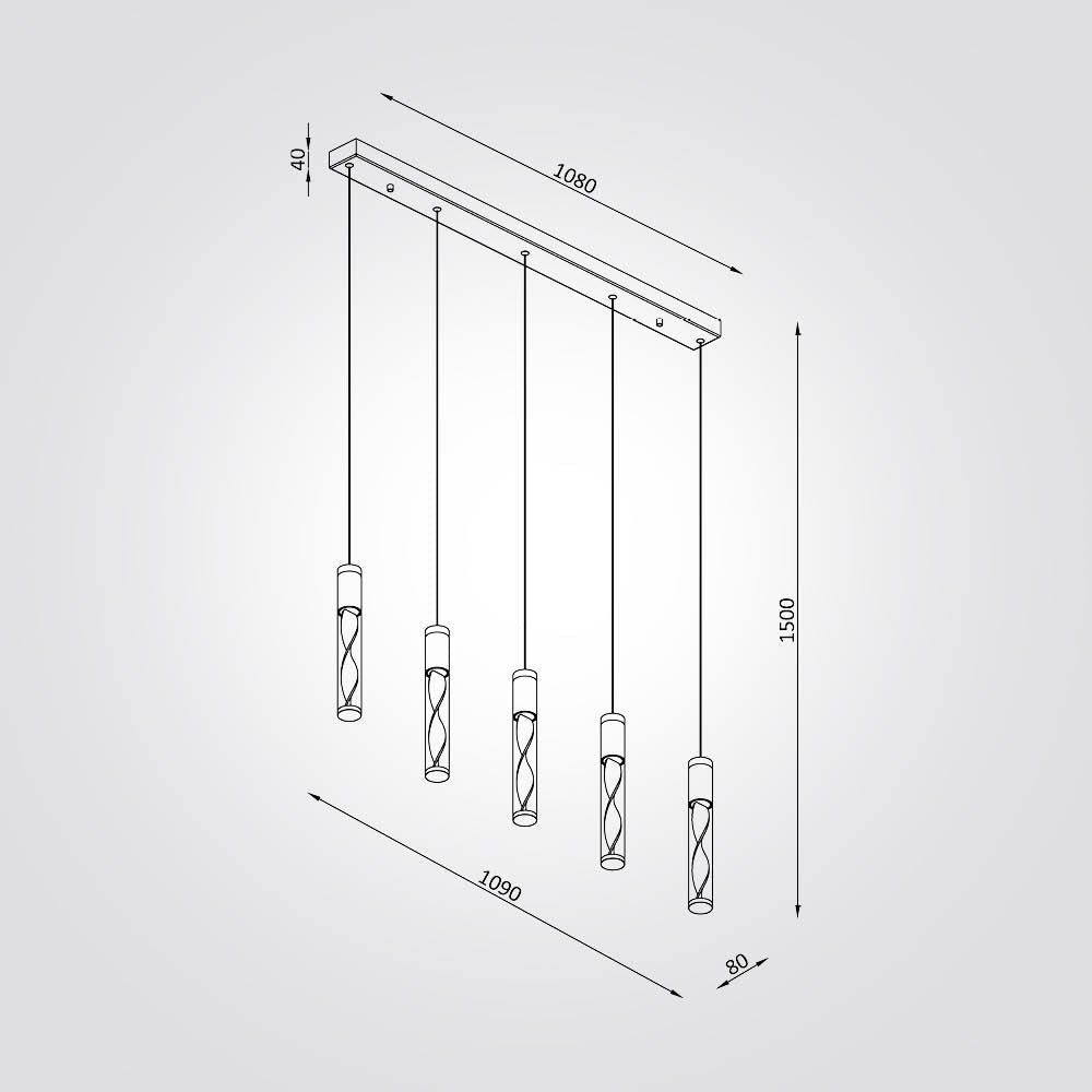 מנורת תלייה סנדרו חמישייה | שחור
