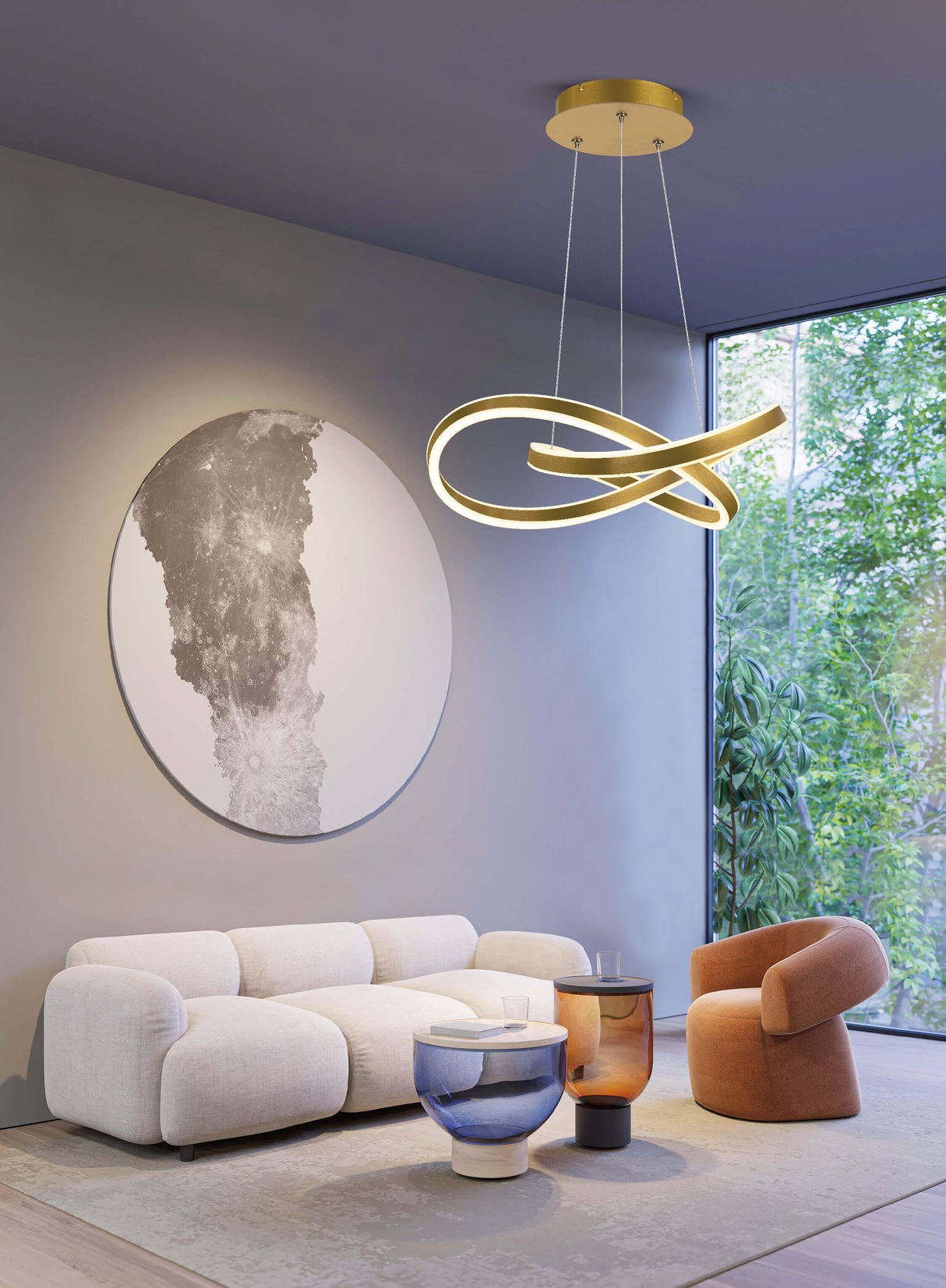 מנורת תלייה אתונה | זהב