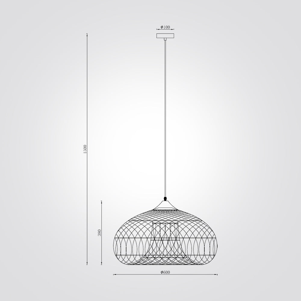 מנורת תלייה טנזניה ראטן עץ שחור דגם| C