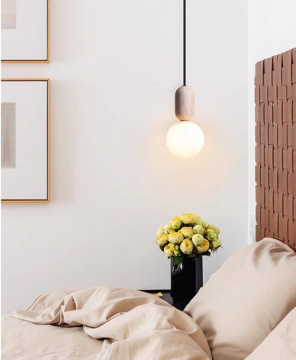 מנורת תלייה אבן טבעית טראוורטין | B