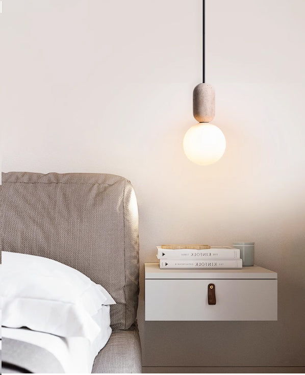 מנורת תלייה אבן טבעית טראוורטין | B