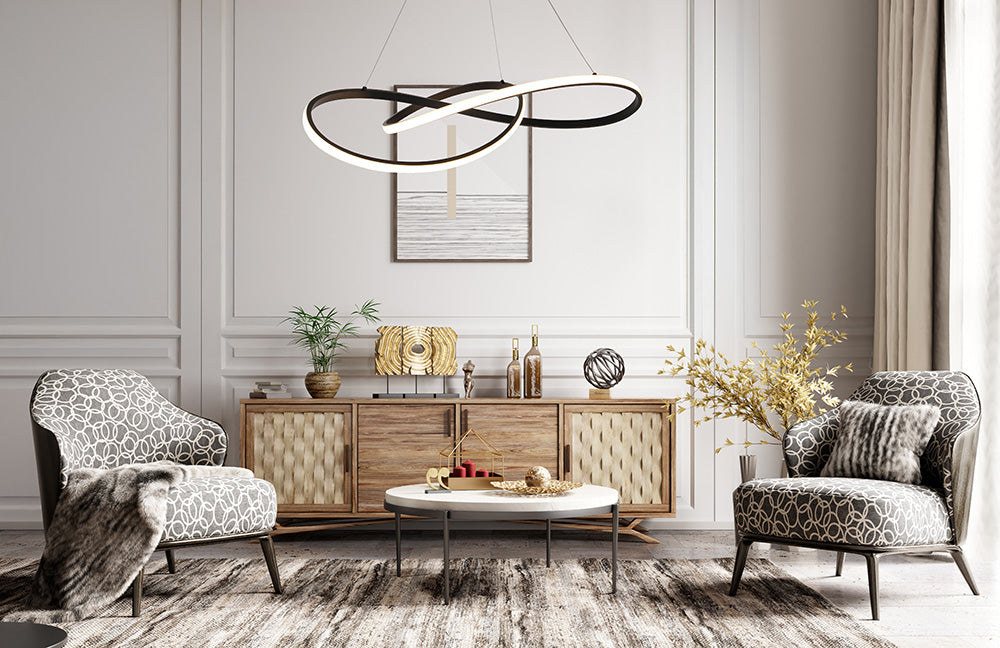 מנורת תלייה לונריס – שחור | זהב