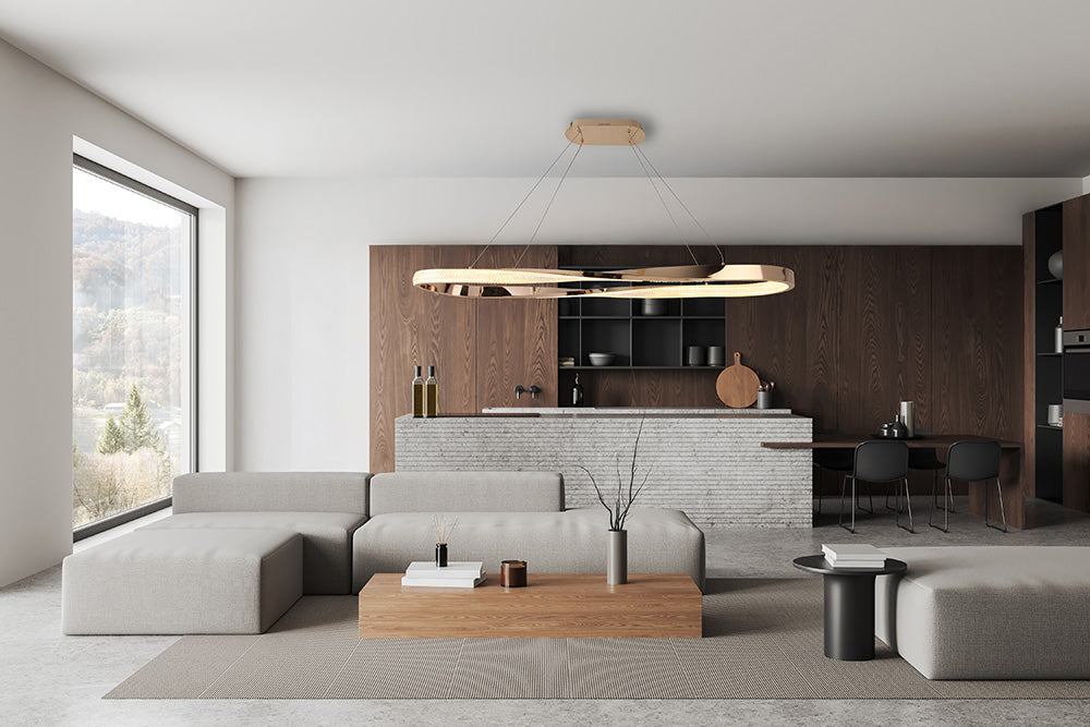 מנורת תלייה Eterna – זהב / כרום | LED 65W | 3000K