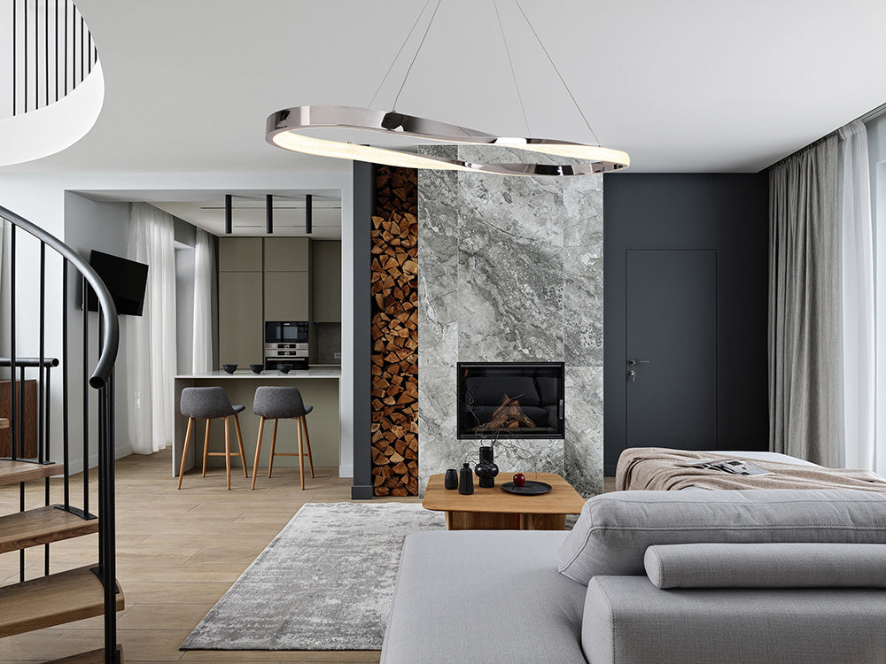 מנורת תלייה Eterna – זהב / כרום | LED 65W | 3000K