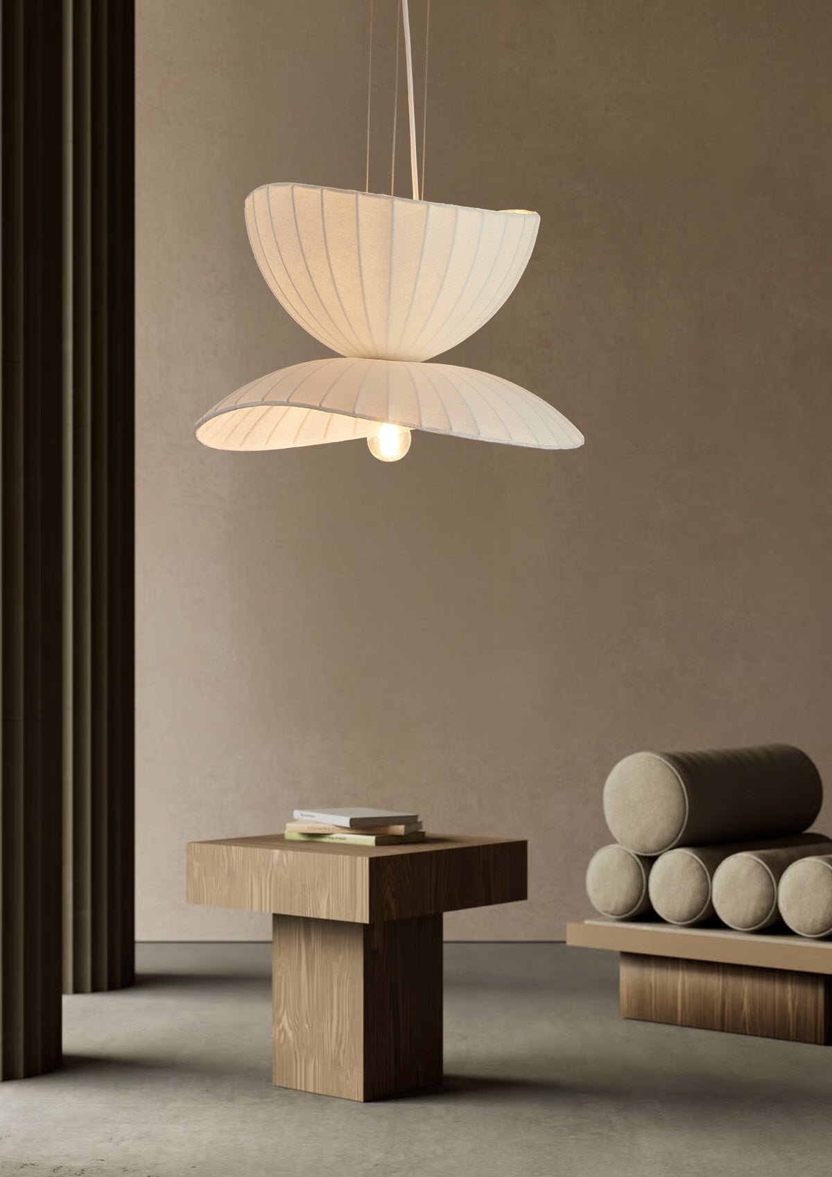 מנורת תלייה מבד משי | דגם קליפסו