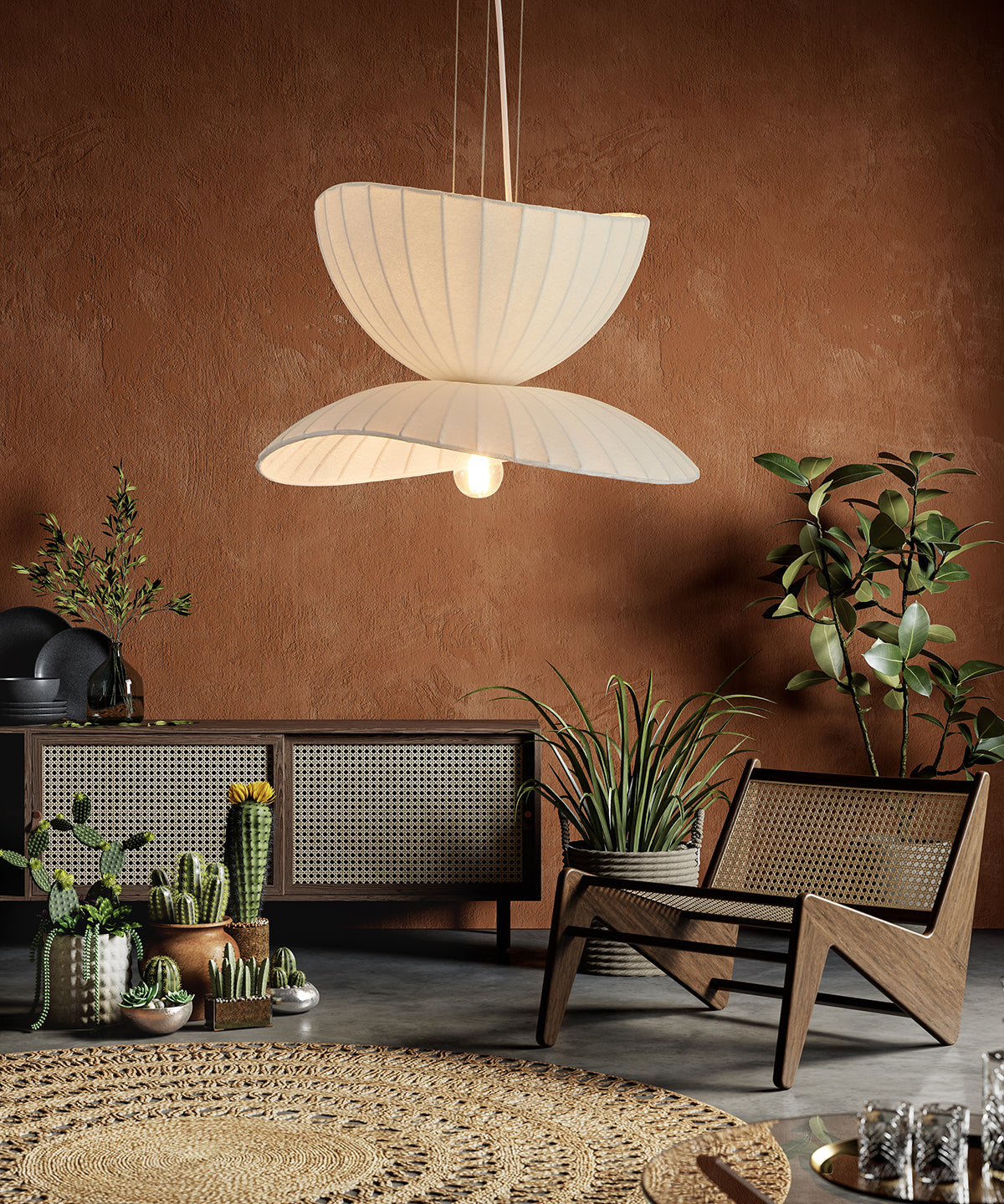 מנורת תלייה מבד משי | דגם קליפסו