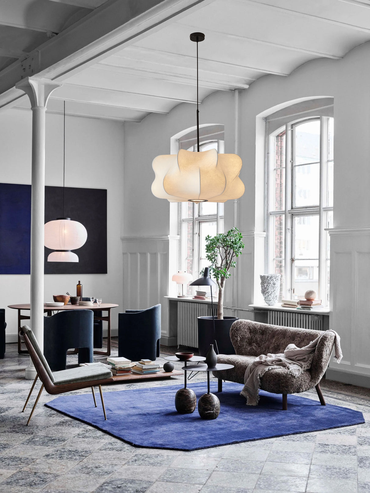 מנורת תלייה מבד משי | דגם לוק – 40/60 ס״מ