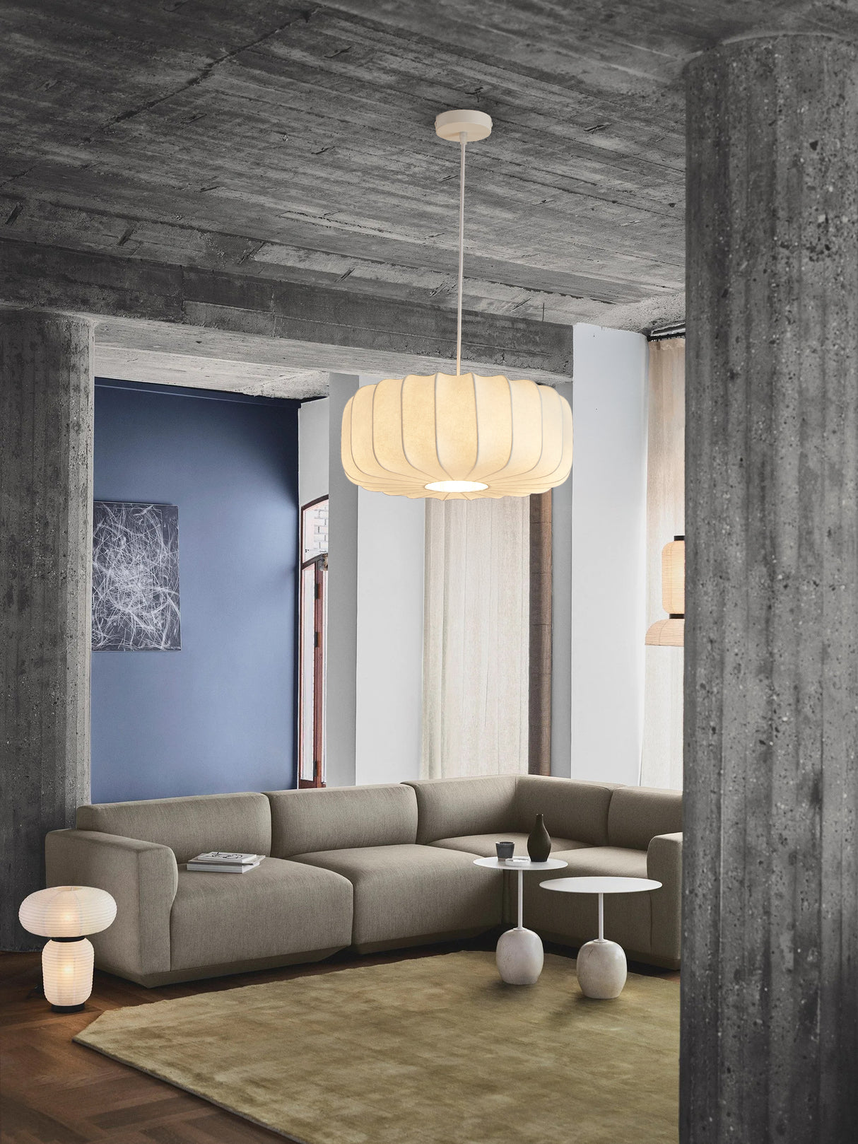 מנורת תלייה מבד משי | דגם רוברט -A