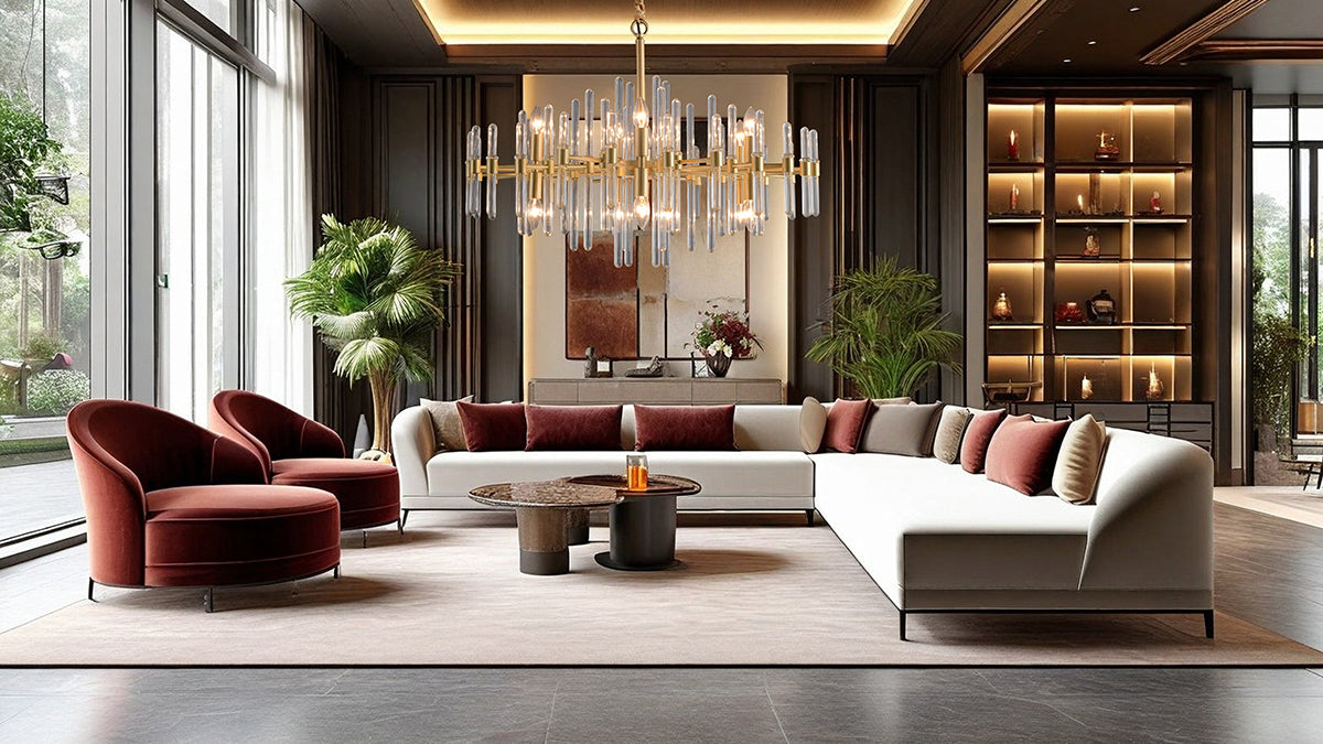 מנורת תלייה קריסטל יוקרתית דגם גרייס-קוטר 62 ס"מ